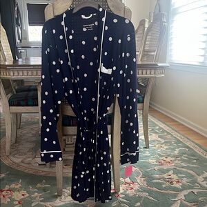 Kate Spade Dark Blue Polka Dot Women's Robe